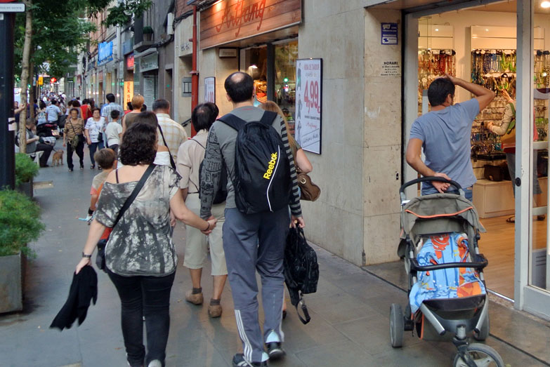 Carrer de Sants, one of the most important shopping hubs of the city