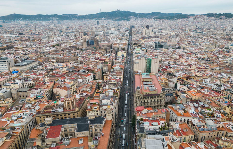 Vista aèria de la Via Laietana